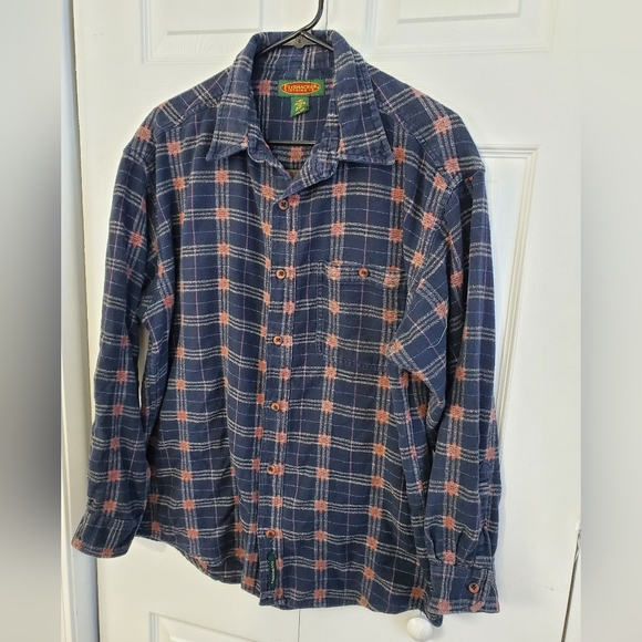 Men's Flyshacker Clothing Co 100% Cotton Blue & Red Plaid Flannel Shirt - Picture 3 of 13